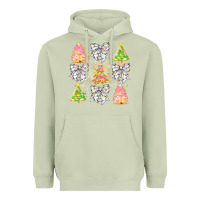 Matcha Christmas Trees And Bow Heavyweight Hoodie - CowhideDigitalArt