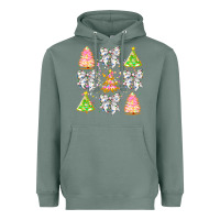 Sage Christmas Trees And Bow Heavyweight Hoodie - CowhideDigitalArt
