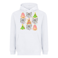 White Christmas Trees And Bow Heavyweight Hoodie - CowhideDigitalArt