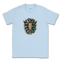 Dusty Blue Western Gemstone Bull Skull Classic Tee - Bettercallsaul