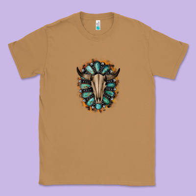 Western Gemstone Bull Skull Classic Tee Designed By Bettercallsaul
