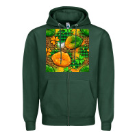Sports Green Irish lips seamless pattern digital paper Zipper Hoodie - BundleAndBundleShop