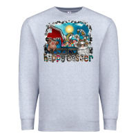 Heather Grey Happy Easter Premium Sweatshirt - CowhideDigitalArt