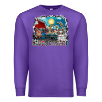 Purple Happy Easter Premium Sweatshirt - CowhideDigitalArt