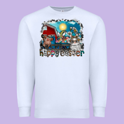 Happy Easter Premium Sweatshirt Designed By Cowhidedigitalart