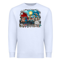 White Happy Easter Premium Sweatshirt - CowhideDigitalArt
