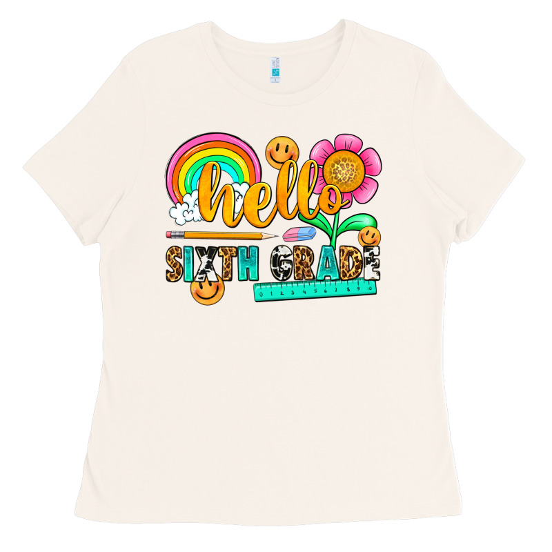 Hello Sixth Grade Ladies Tee by NancyCooperArtShop | Teevron