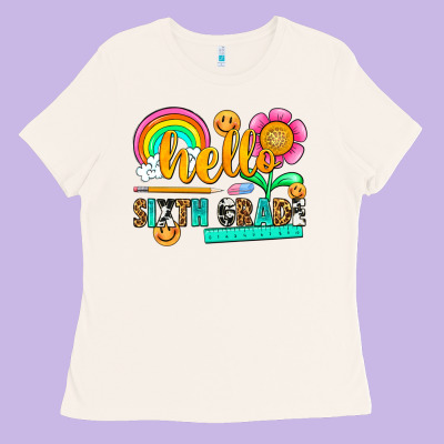 Hello Sixth Grade Ladies Tee Designed By Nancycooperartshop