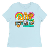Baby Blue hello sixth grade Ladies Tee - NancyCooperArtShop