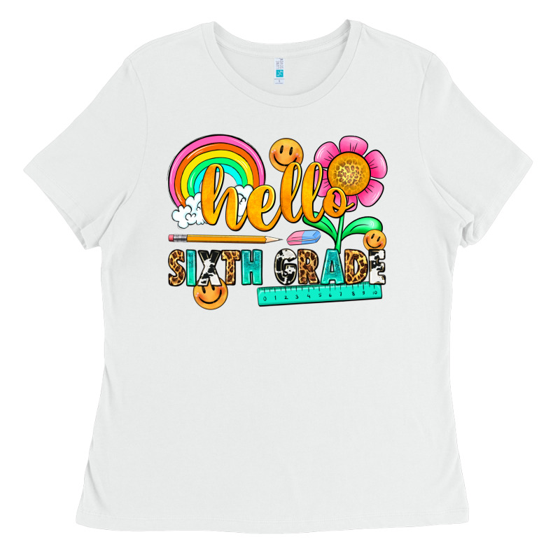 Hello Sixth Grade Ladies Tee by NancyCooperArtShop | Teevron