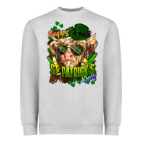 Heather Grey St. Patrick's Day Cow Heavyweight Sweatshirt - HowdyJamesFarm