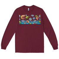 Burgundy sea shells Long Sleeve Tee - TumblerDesignByShophia