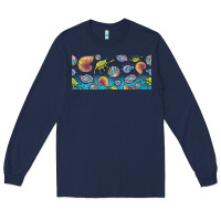 Navy sea shells Long Sleeve Tee - TumblerDesignByShophia