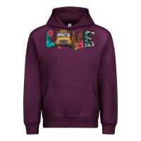 Mauve Wine love school bus Urban Hoodie - Artiststas