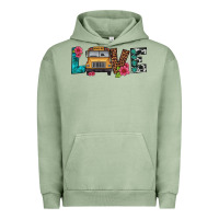 Pigment Oil Green love school bus Urban Hoodie - Artiststas