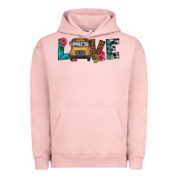 Pigment Salmon love school bus Urban Hoodie - Artiststas