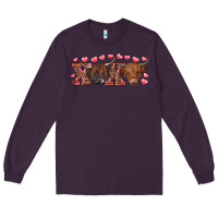 Plum Xoxo highland cows Long Sleeve Tee - RanaPortraitStore