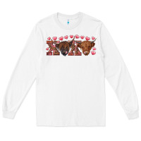 White Xoxo highland cows Long Sleeve Tee - RanaPortraitStore