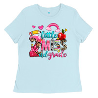 Baby Blue little miss second grade Ladies Tee - NancyCooperArtShop