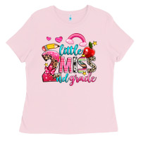 Bubblegum Pink little miss second grade Ladies Tee - NancyCooperArtShop