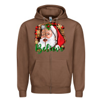 Chestnut Believe And Santa Zipper Hoodie - BundleAndBundleShop