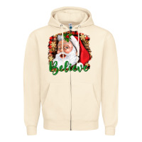 Sandshell Believe And Santa Zipper Hoodie - BundleAndBundleShop
