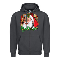 Smoke Believe And Santa Zipper Hoodie - BundleAndBundleShop