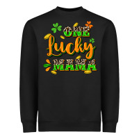 Black One lucky Mama St. Patrick's Day Heavyweight Sweatshirt - CowGirlArtShop