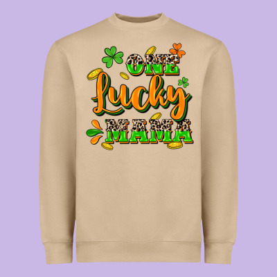 One Lucky Mama St. Patrick's Day Heavyweight Sweatshirt Designed By Cowgirlartshop