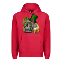 Cardinal St Patrick's Day boho skull Premium Hoodie - FaDigitalArtStudio