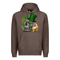 Coffee St Patrick's Day boho skull Premium Hoodie - FaDigitalArtStudio