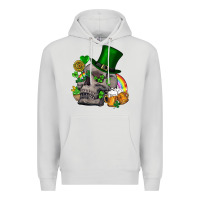 Dove Grey St Patrick's Day boho skull Premium Hoodie - FaDigitalArtStudio