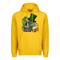 Lemon St Patrick's Day boho skull Premium Hoodie - FaDigitalArtStudio