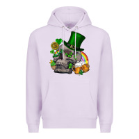 Lilac St Patrick's Day boho skull Premium Hoodie - FaDigitalArtStudio
