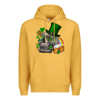 Mustard St Patrick's Day boho skull Premium Hoodie - FaDigitalArtStudio