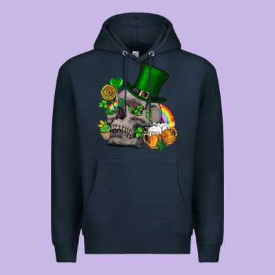 St Patrick's Day Boho Skull Premium Hoodie Designed By Fadigitalartstudio