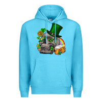 Ocean Blue St Patrick's Day boho skull Premium Hoodie - FaDigitalArtStudio