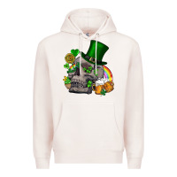 Pale Pink St Patrick's Day boho skull Premium Hoodie - FaDigitalArtStudio