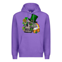 Purple St Patrick's Day boho skull Premium Hoodie - FaDigitalArtStudio