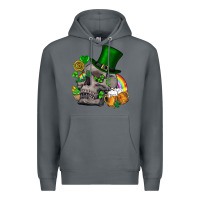 Rock St Patrick's Day boho skull Premium Hoodie - FaDigitalArtStudio