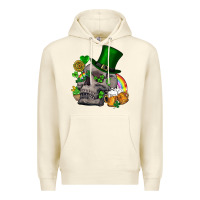 Sandshell St Patrick's Day boho skull Premium Hoodie - FaDigitalArtStudio
