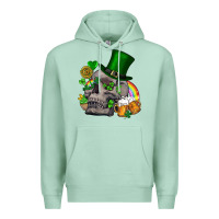 Seafoam St Patrick's Day boho skull Premium Hoodie - FaDigitalArtStudio