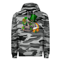 Slate Camo St Patrick's Day boho skull Premium Hoodie - FaDigitalArtStudio