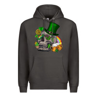 Smoke St Patrick's Day boho skull Premium Hoodie - FaDigitalArtStudio