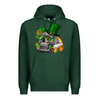 Sports Green St Patrick's Day boho skull Premium Hoodie - FaDigitalArtStudio