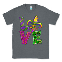 Charcoal Heather mardi gras love Classic Tee - RanaPortraitStore