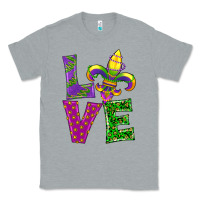 Heather Grey mardi gras love Classic Tee - RanaPortraitStore