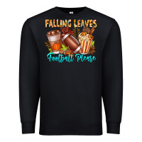 Black Falling Leaves Football Please Premium Sweatshirt - CowhideDigitalArt