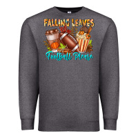 Charcoal Heather Falling Leaves Football Please Premium Sweatshirt - CowhideDigitalArt
