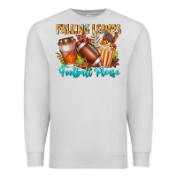 Dove Grey Falling Leaves Football Please Premium Sweatshirt - CowhideDigitalArt